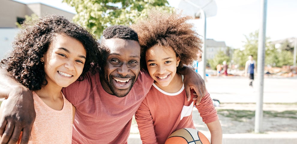 Father and daughters